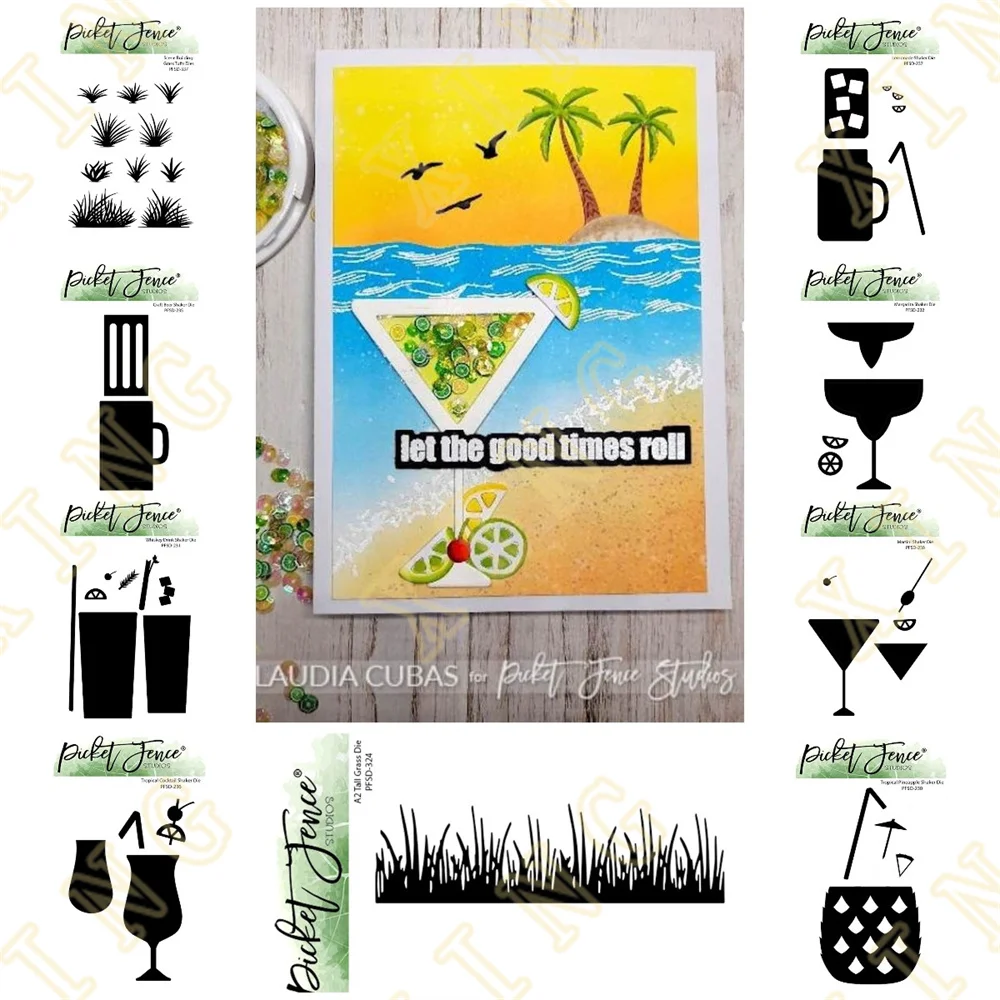 

Grass Lemonade Shaker New Metal Cutting Dies Scrapbook Diary Decoration Stencil Embossing Template DIY Greeting Card Handmade
