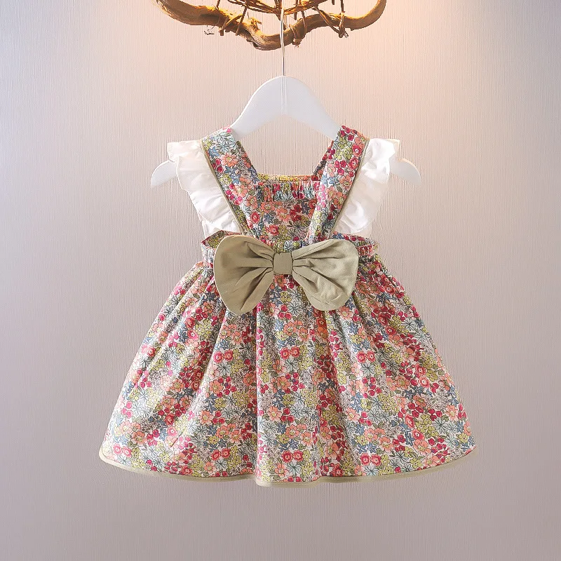 New Summer Baby Girl Dress Big Bow Infant Baby Girl Clothes Cute Print Sleeveless Newborn Infant Princess Dresses for Baby Girls