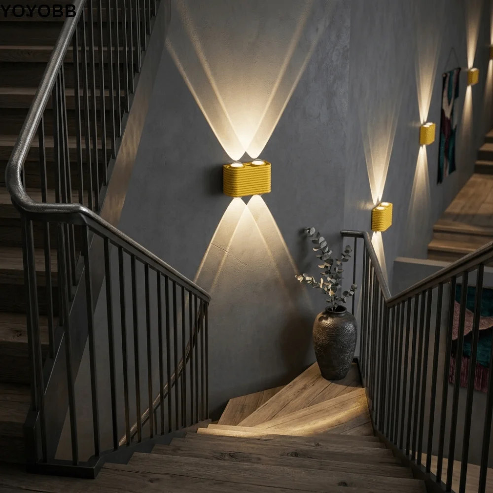 Waterproof LED Wall Sconce Minimalist Design Stable Structure Double Head Wall Sconce Easy to Mount Warm Light Up and Down Light