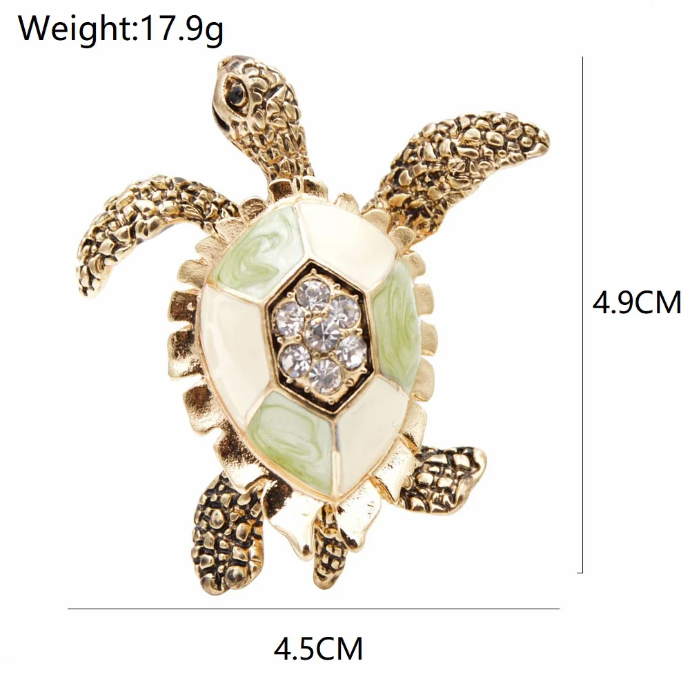 CINDY XIANG Rhinestone Turtle Brooches For Women Vintage Enamel Pin Fashion Animal Accessories Creative Deisgn Vivid Jewelry
