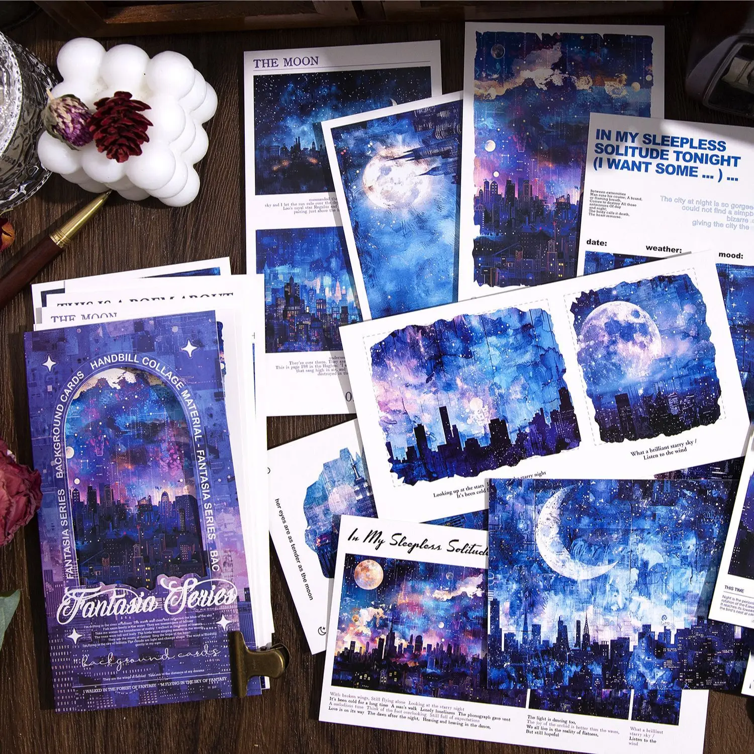 20pcs/ Memo Pads Material Paper  Fantasia  Junk Journal Scrapbooking Cards Retro Background Decoration Paper