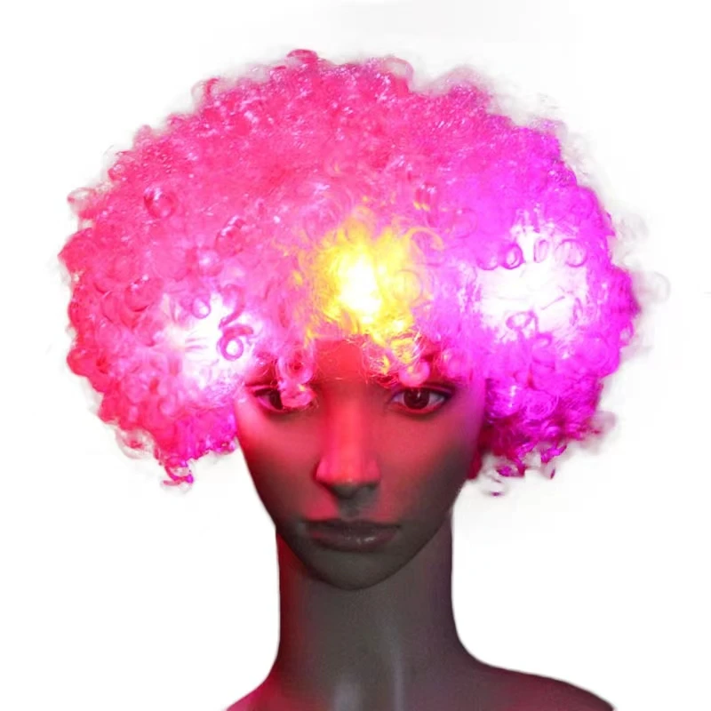 Led Flash Explosive Head Wig Colorful Head Cover Prom Party Performance Props Luminous Wig Headwea