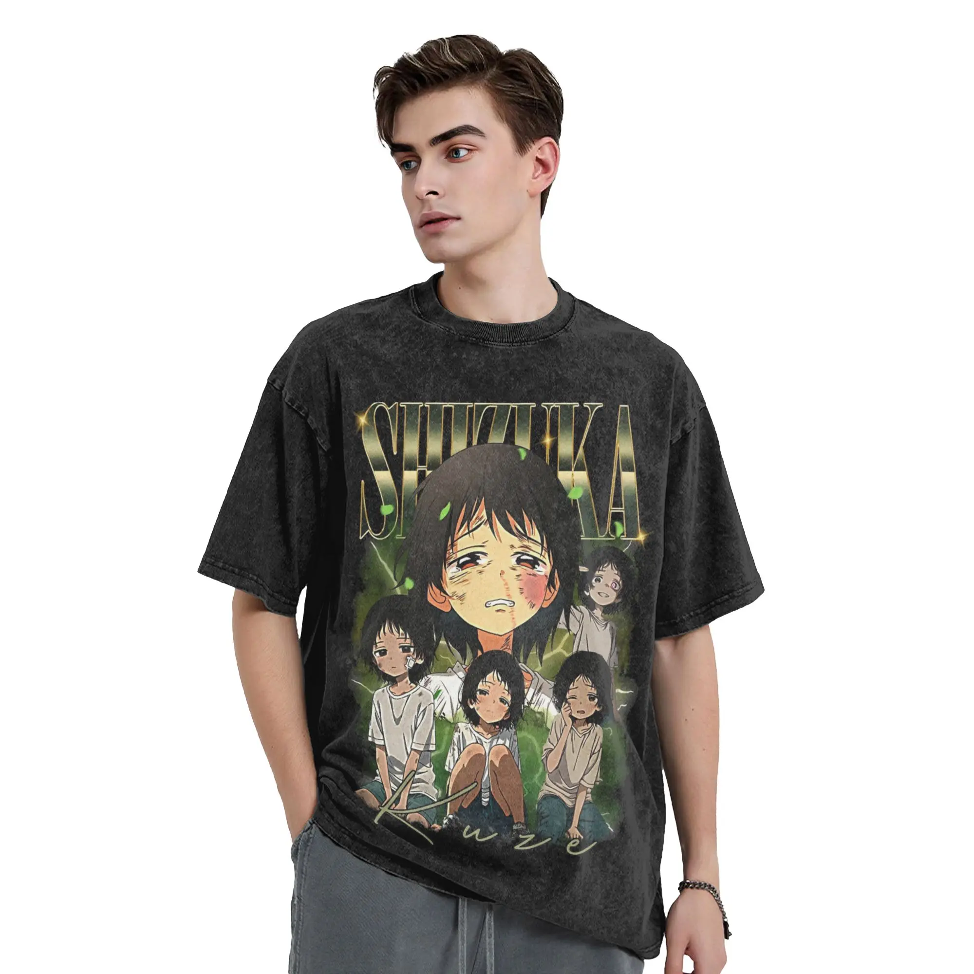 Shizuka Kuze Bootleg Takopi's Original Sin Washed T Shirt Streetwear Hip Hop Retro T-Shirt  Tee Shirt Men Women Harajuku Summer