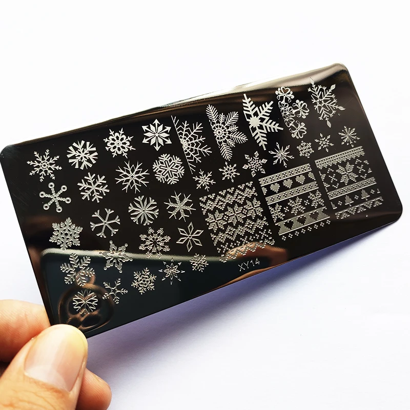 

Snowflake Flowers Nail Stamping Plates Santa Claus Christmas Tree Image Stamp Templates Printing Stencil Tools Autumn Winter