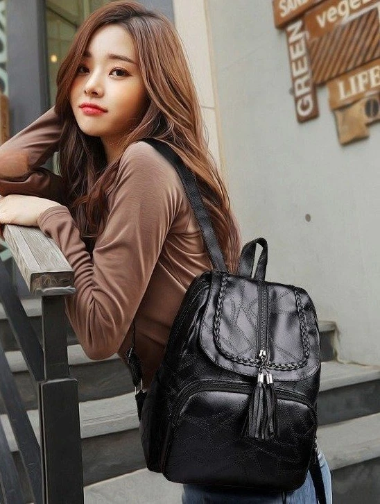 Nueva moda de ocio, mochila sencilla para mujer, bolso de viaje de cuero Pu suave, bolsos de hombro para mujeres y niñas, bolso escolar