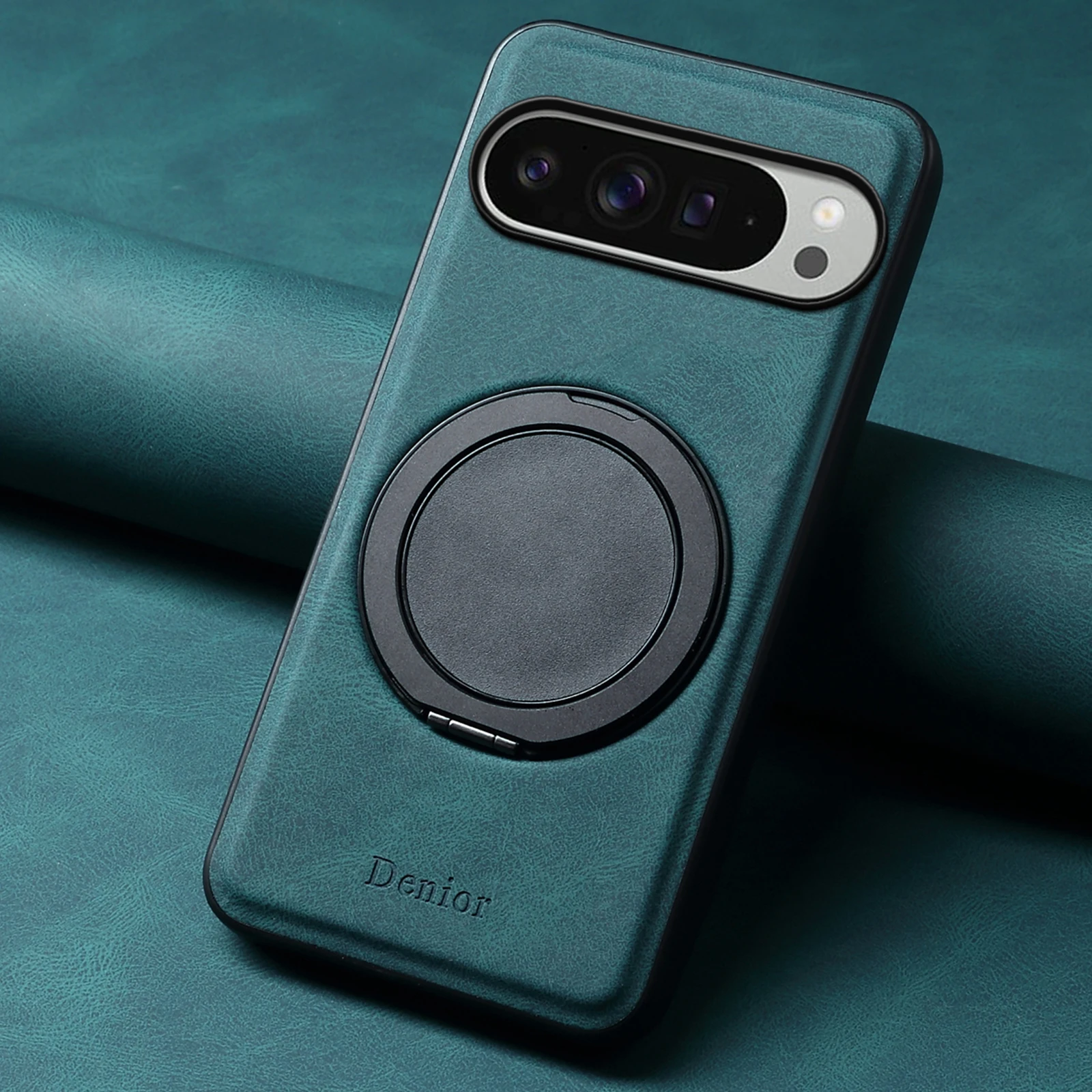 Funda Magnética para Teléfono Móvil de Piel Sintética 360 ° Anillo de soporte giratorio para Google Pixel 10 Pro XL 9 8A 7