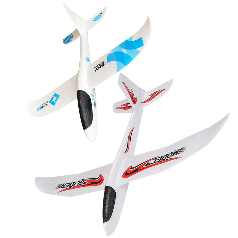 

2pcs 1m H Airplane Party Decorations Toss Foams Airplane Birthday Decorations Plane Glider Stickers Kids Outdoor Epp Safe Play