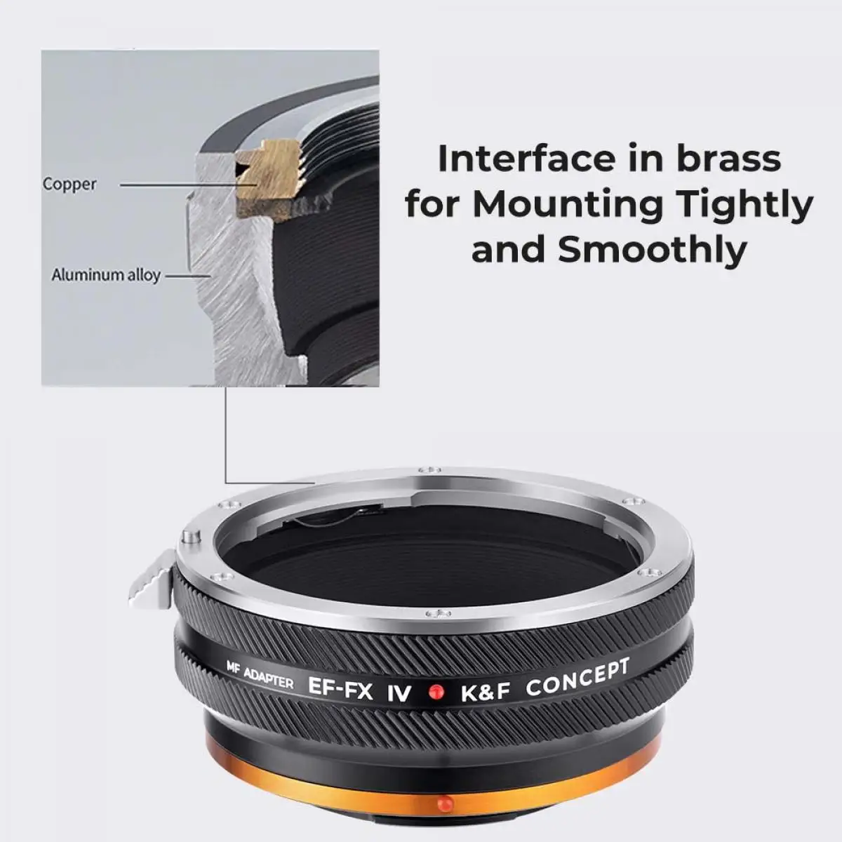 K & F Concept EF-FX PRO Canon EF Lens Mount to Fujifilm X Camera Body Adapter Ring con lacca opaca per Fujifilm X-A1 X-E2 X-T10