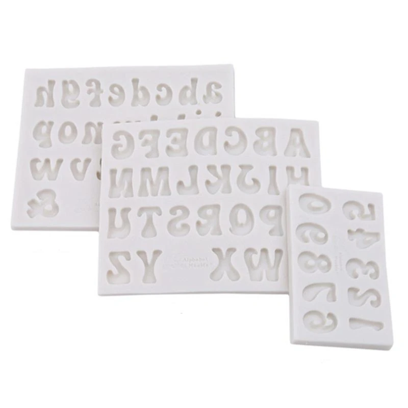 Alphabet Number Silicone Cake Mold Chocolate Fondant Letter Molds Candy Jelly Cookies Mould Cupcake Topper DIY Cake Decoration