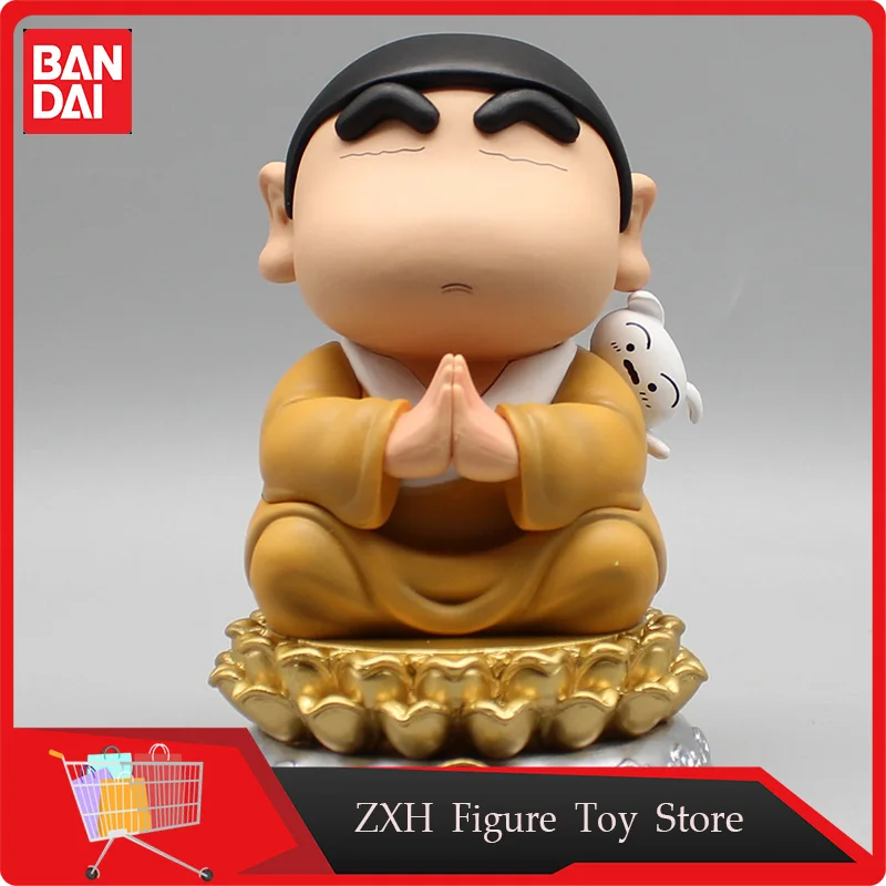 12cm Crayon Shinchan Anime Figure Buddha Shinchan 3 Size Creative Cute Car Cartoon Doll Pvc Model Desktop Ornaments Toy Gift