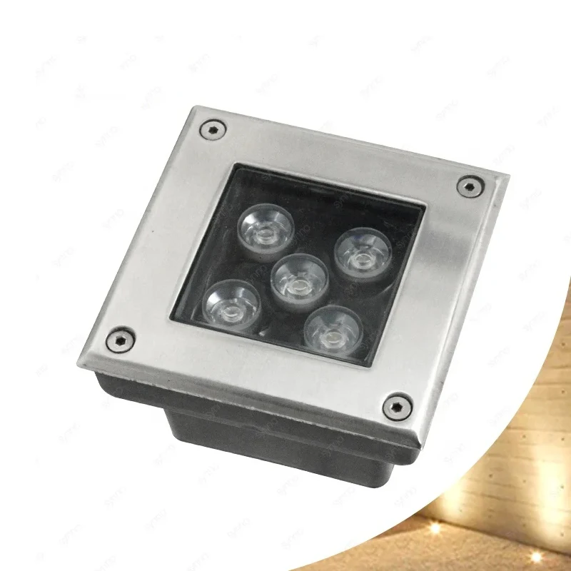 

Нержавеющая сталь IP67 Водонепроницаемый квадратный подземный светильник для палубы Наружное освещение для земной дороги Наружный светодиодный подземный светильник
