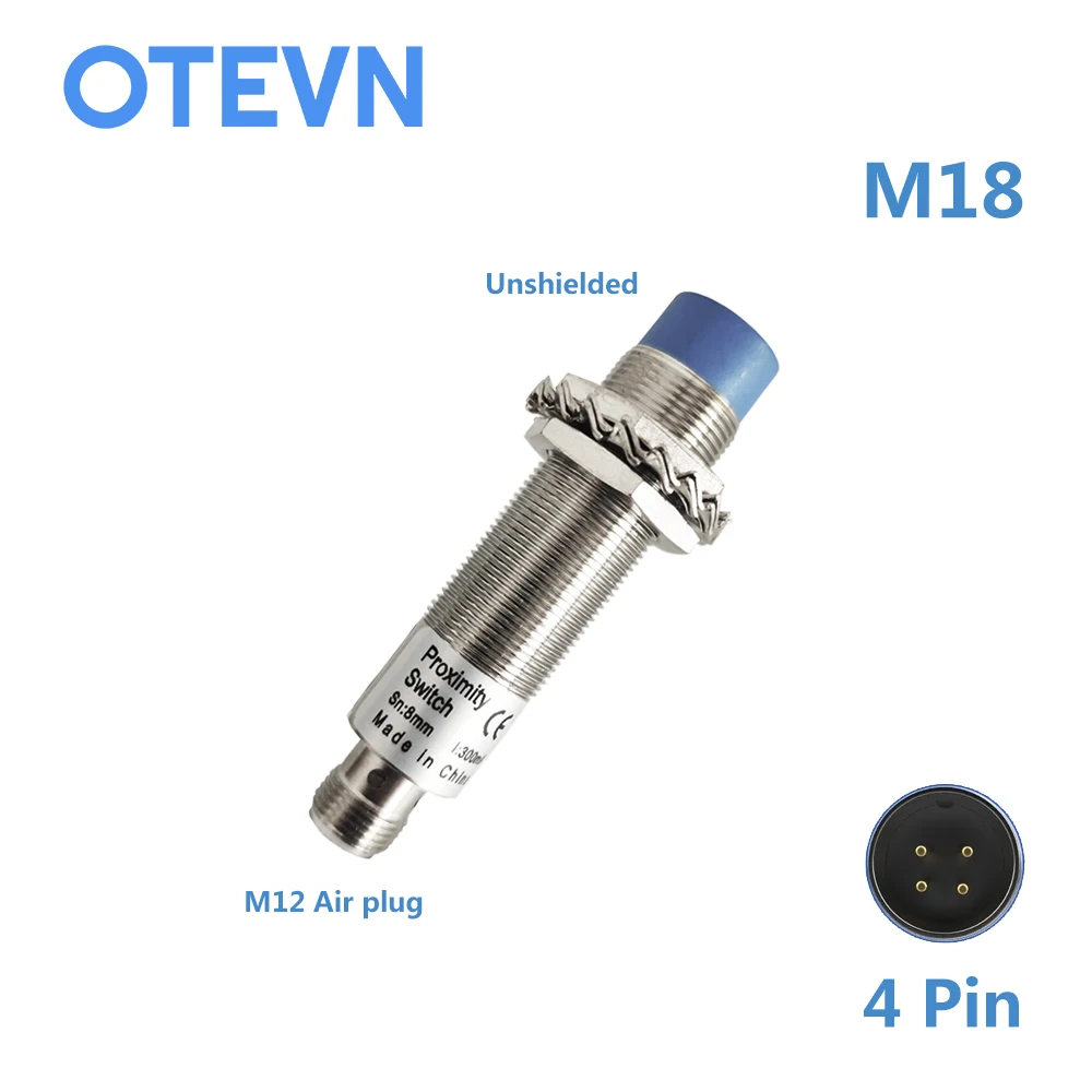 Air Plug M18 Proximity Sensor Switch LJ18A3 Inductive Detection Approach M12 4Pin 6-36V PNP NPN Normal Open Close Automation PLC