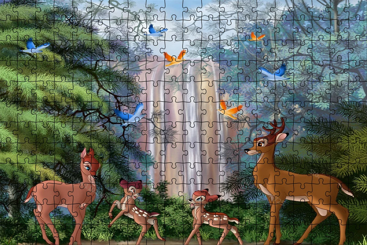 Cartoon Bambi Disney Brand 300 500 1000 Pieces Puzzles Creative Educational Toys Kids Adult Jigsaw Puzzle Collection Hobby Gifts