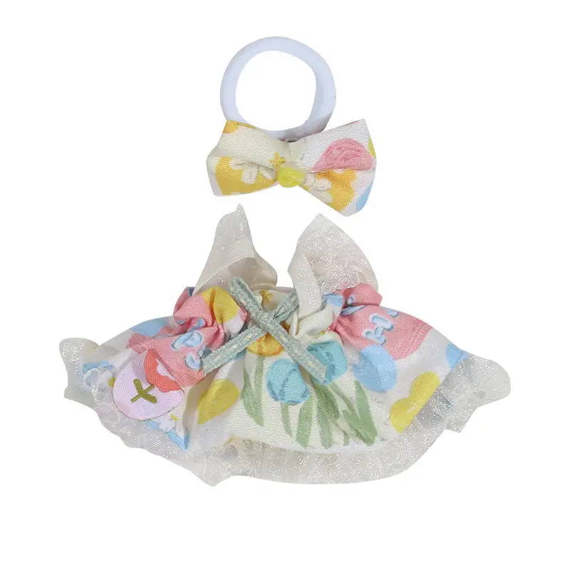 Mini boneca de pelúcia saia roupa universal 17cm pingente boneca de pelúcia conjunto de roupas macacão superior conjunto acessórios de roupas