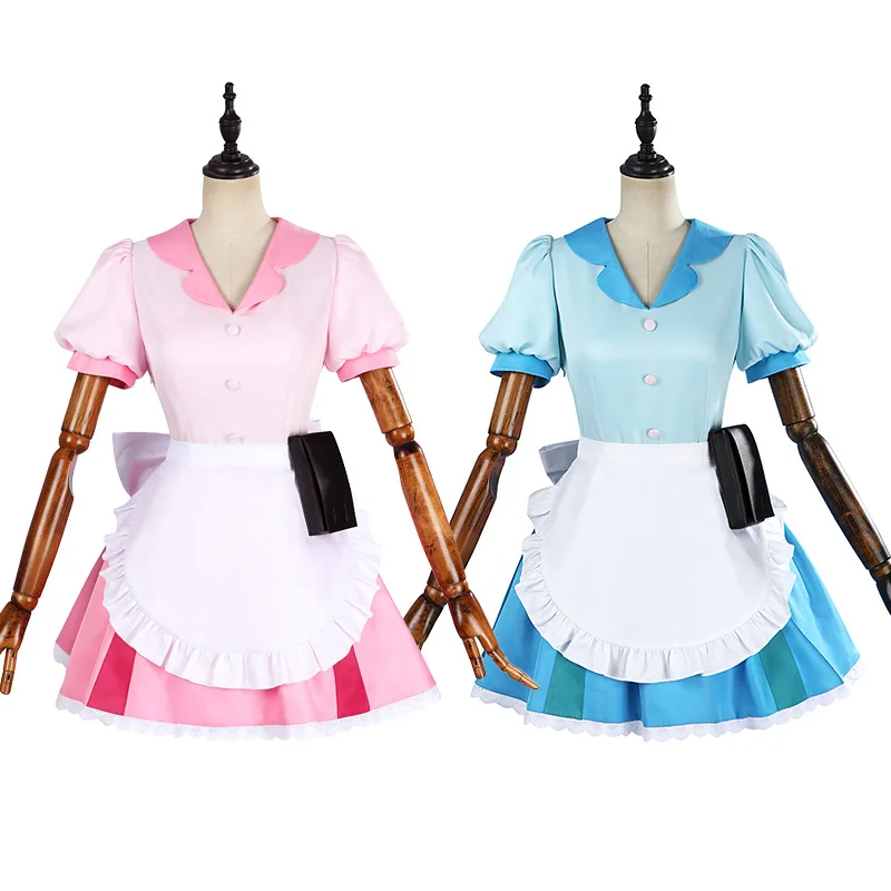 Panty y medias de Anime con cinturón de liga, medias de anarquía para hermana más joven, vestido de sirvienta por debajo de la rodilla, disfraz para mujer, vestido de Lolita