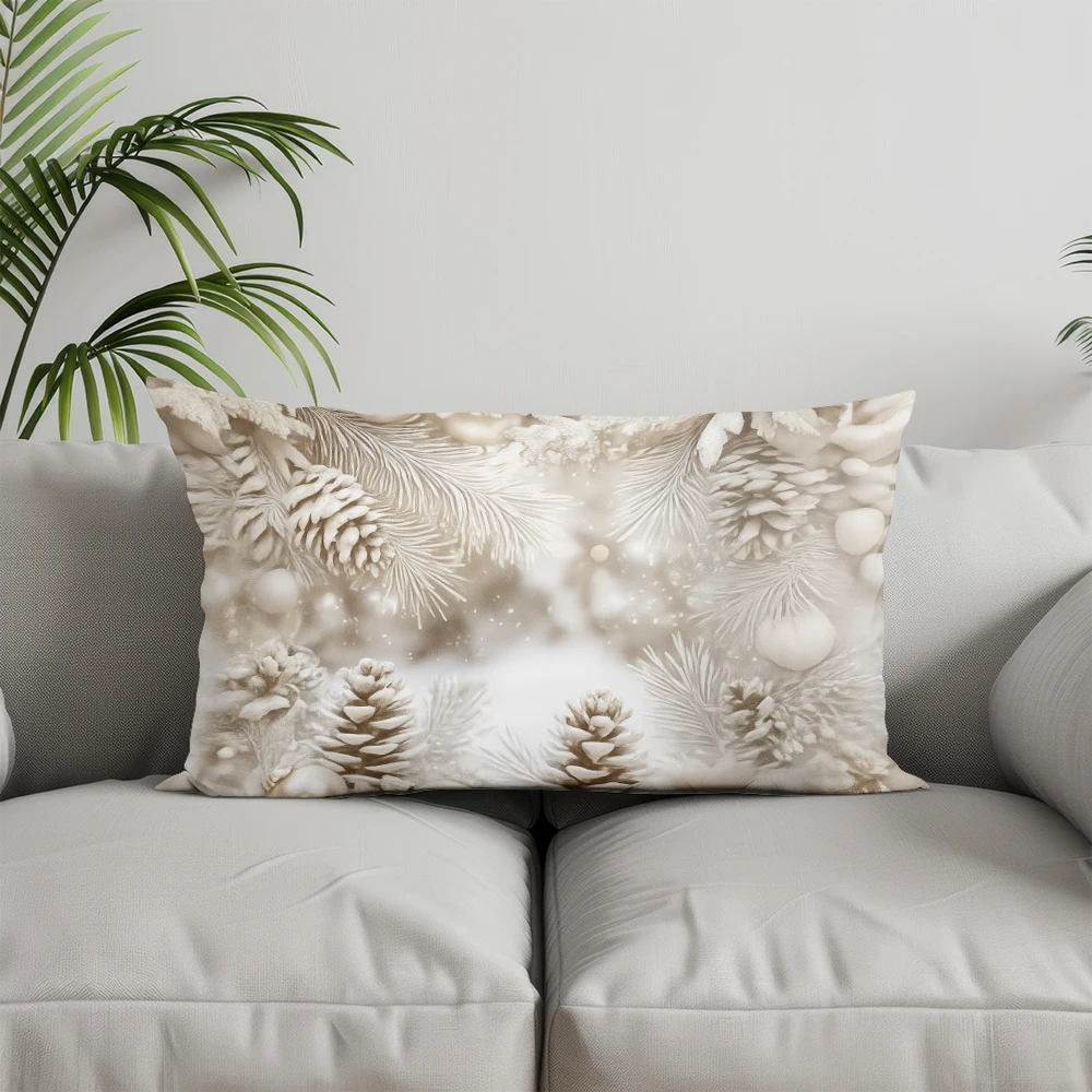 ديكور المنزل عيد الميلاد شجرة صنوبر نمط وسادة مناسبة ل أريكة غرفة نوم سيارة وسادة غطاء وسادة مستطيلة الظهر وسادة #5