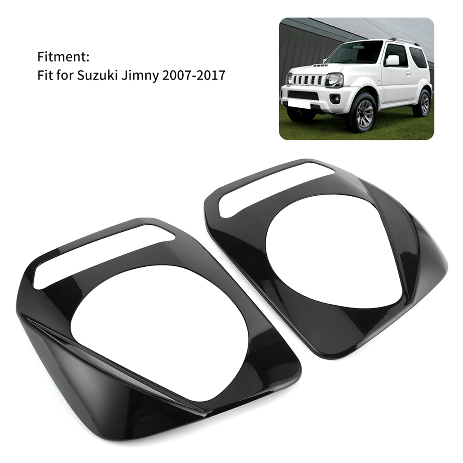 2 sztuki osłona na przedni reflektor samochodu reflektor wykończenie wnętrza pasujący do Suzuki Jimny osłony światła samochodowe 2007-2017