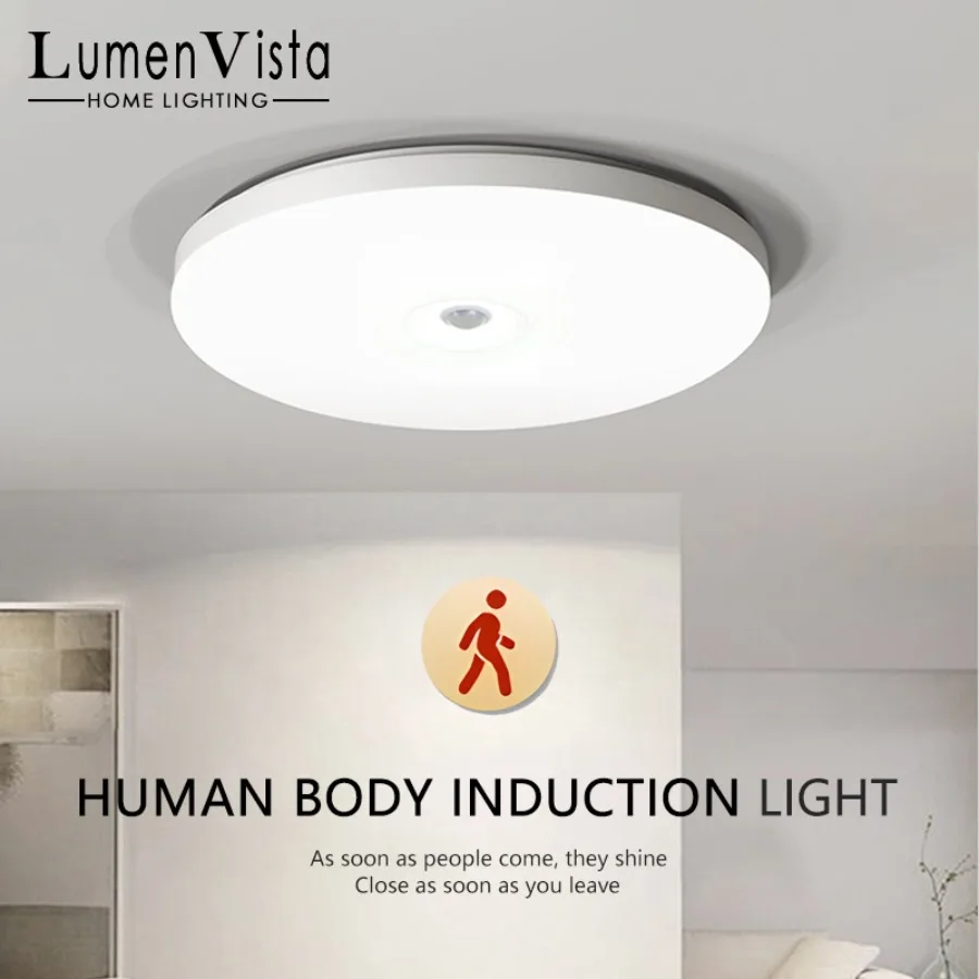 

Induction Light LED Ceiling Light Human Infrared Induction Home Garage Attic Door Front Corridor Staircase Warehouse Light