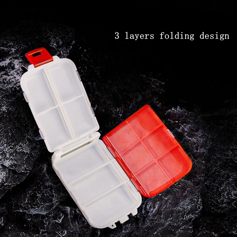 3 Layers Folding Fishing Lure Box for Soft Bait / Jig Hooks Storage 13 Compartments Fishing Tackle Case