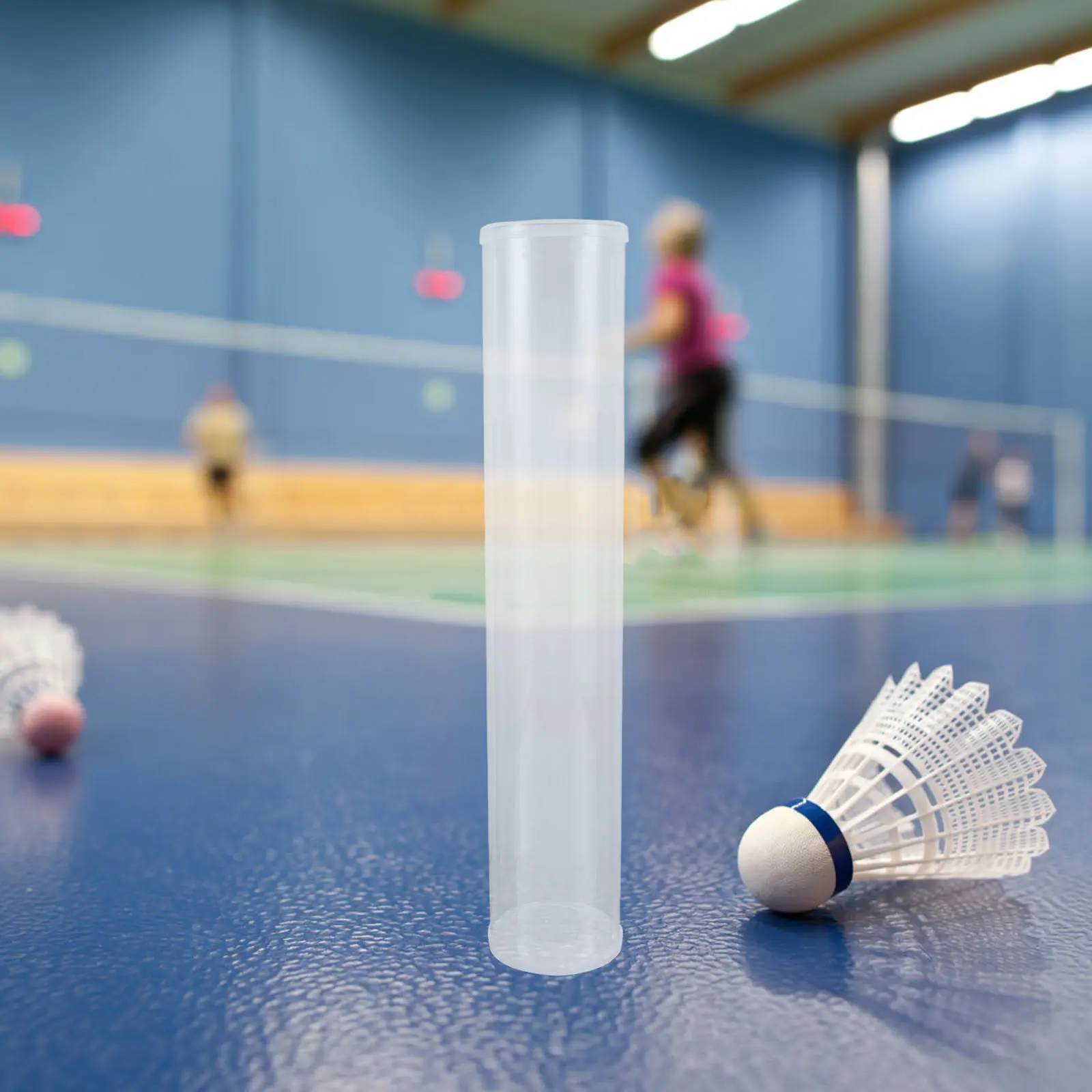 

Clear Badminton Ball Tube Holder with Auto-Dispense Function Lightweight Compact Shuttlecock Storage Container for Practice Gym