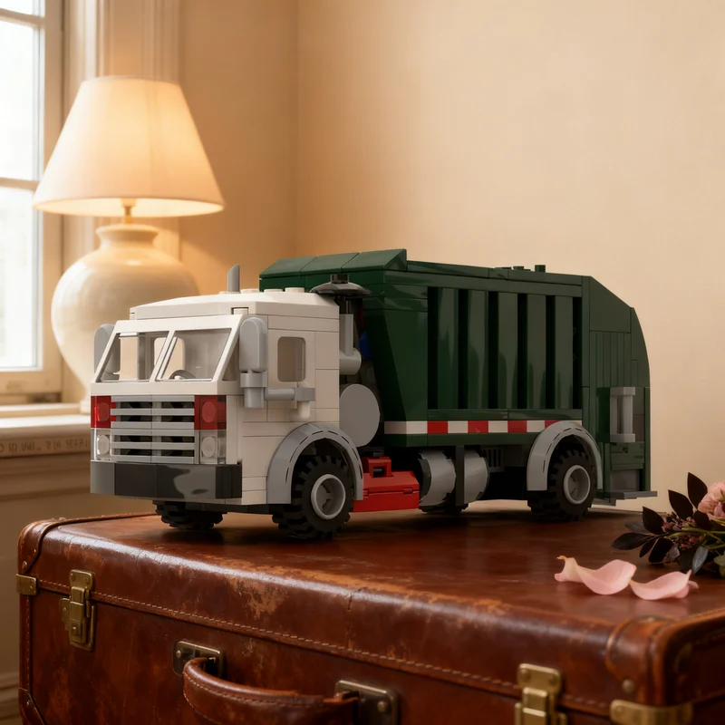 368pcs MOC Super Heroes DC Garbage Truck Model Building Blocks Toy Craft Assemble 3D Brick Collection Birthday Art Education
