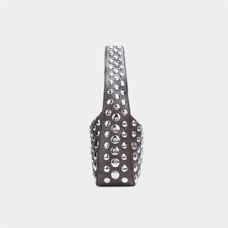 Handbag Cross-border Locomotive Wind Rivets Foreign Style Punk Shoulder Bag Heavy Industry Underarm Bag Female Exquisite Simple