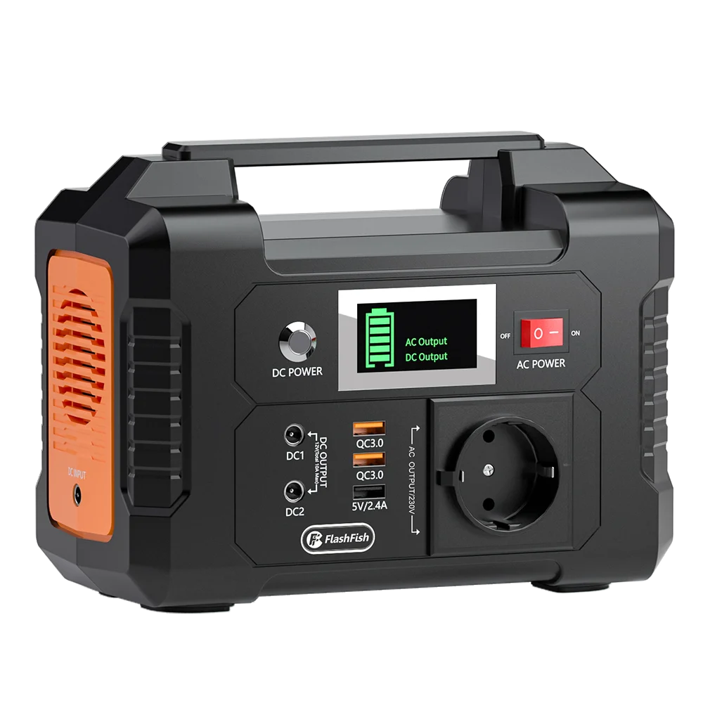 FF Flashfish E200 Draagbare Powerstation 200W 151Wh Met 60W Zonnepaneel Generator 230V AC DC Batterijen Voeding Buitenbatterij