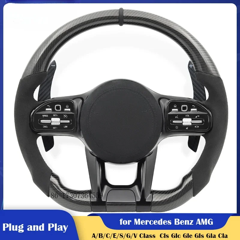 

Руль из карбона TOP для Mercedes-Benz AMG W204 W205 W221 W222 CLS GLC GLE GLS GLA CLA GLK SLC C63 E63 G63 GLA45