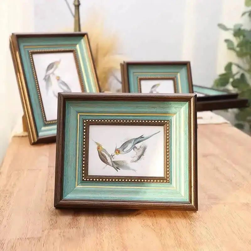 Vintage European Style Photo Frame with Free Photo Printing Elegant Table Display Frame 6 7 8 10inch A4 Picture Frame Home Decor