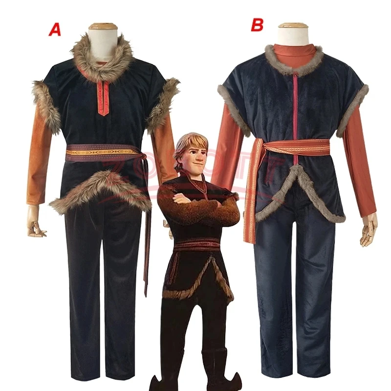 

Frozen Kristoff Cosplay Costumes Disney Kristoff Jacket Shirt Pants Belt Suit Adult Unisex Set Halloween Carnival Party Costume