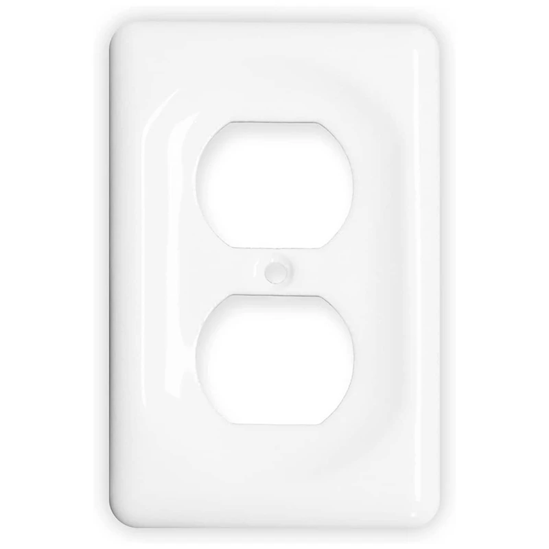 Placas De Comutação De Cerâmica, Tampa Da Placa De Comutação, Duplex Simples, Branco, 2 Pacote