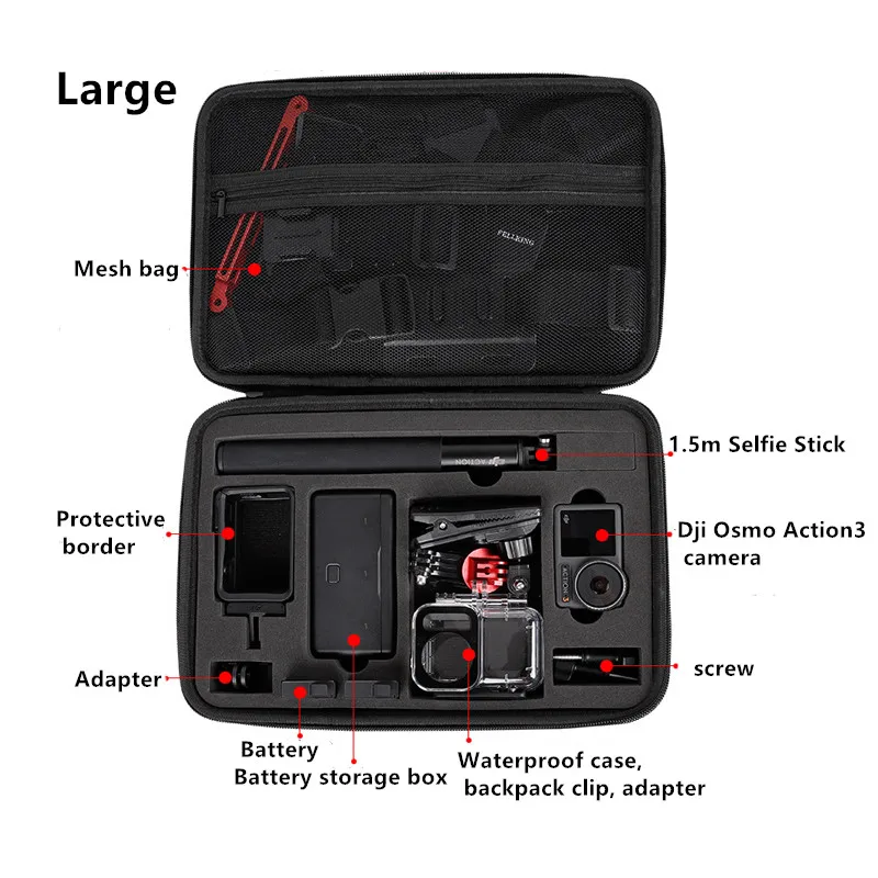المحمولة حمل حقيبة التخزين للصدمات مقاوم للماء واقية حقائب كتف ل DJI Osmo عمل 3 كاميرا الملحقات