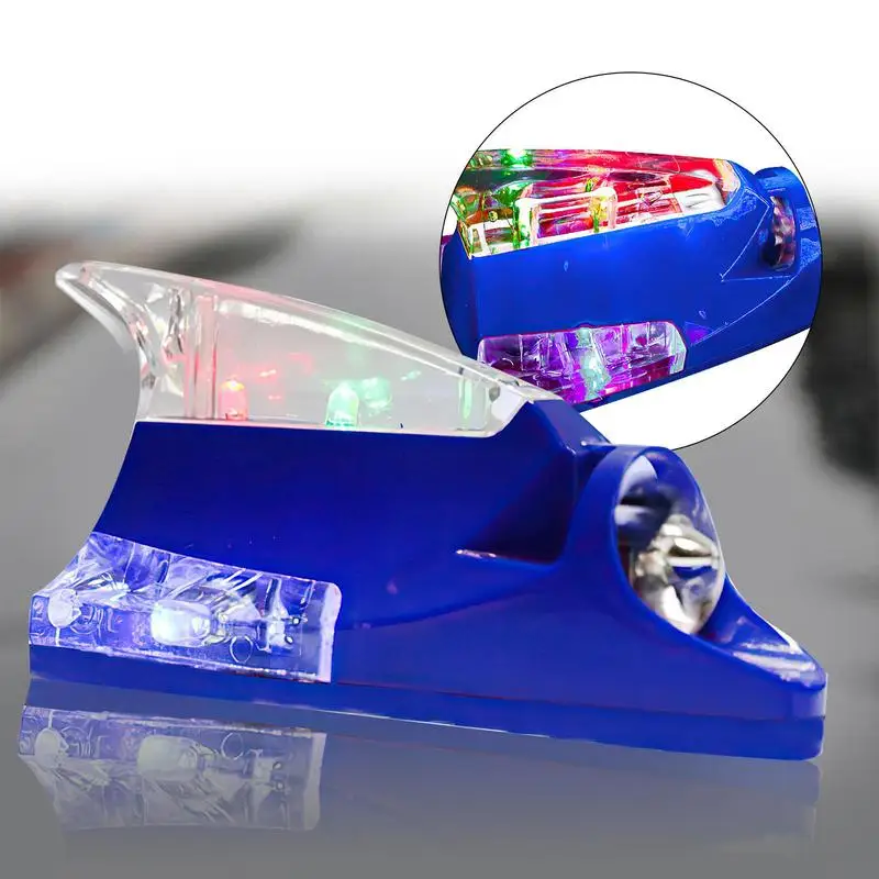 Car Shark Fin Warning Light Wind Power LED Flashing Lamp For Car Antenna Signal For Motorcycles Scooters Cars Bicycles Trucks