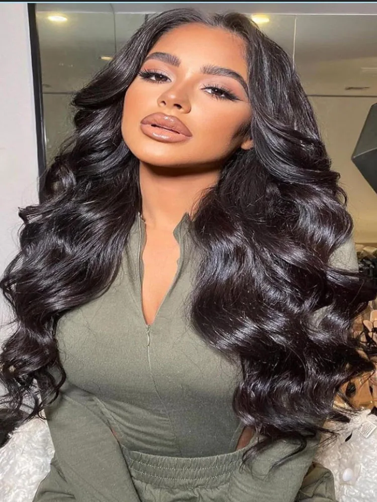 

13x6 HD Body Wave Transparent Lace Front Human Hair Wigs Pre Plucked Remy 30 40 Inch 13x4 HD Lace Frontal Wigs For Women