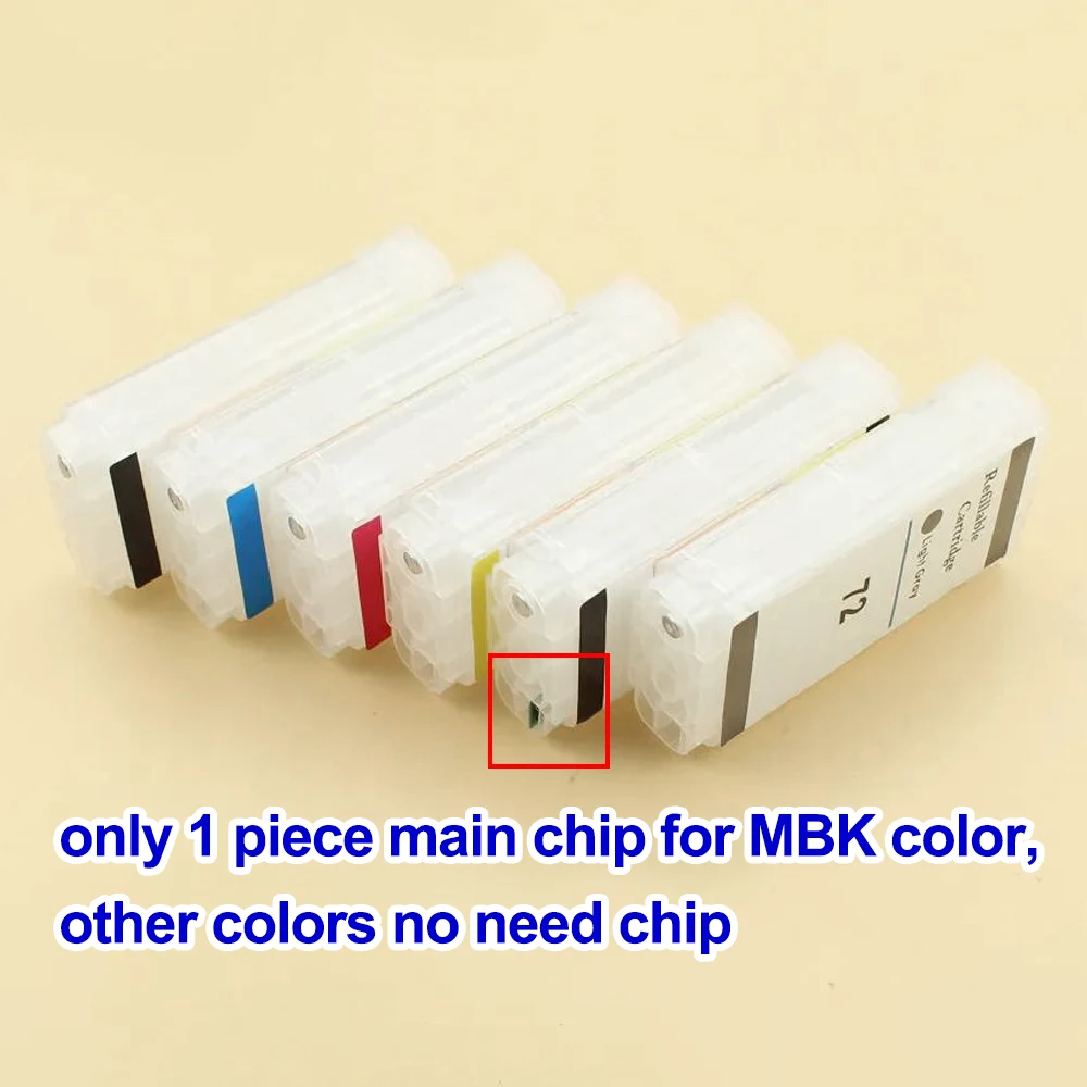 6 Colors 130ML With Chip For HP 72 HP72 Refill Ink Cartridge For HP Designjet T610 T620 T770 T790 T1100 T1300 T2300 T1200 T1120