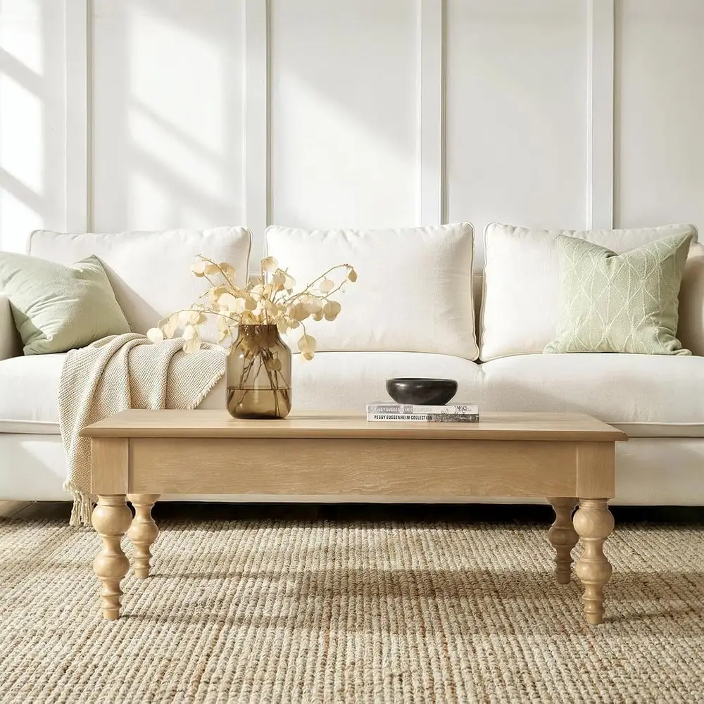 

Rustic Large Coffee Table with Storage, Convertible Dining Room Furniture, Hidden Compartment for Living Spaces