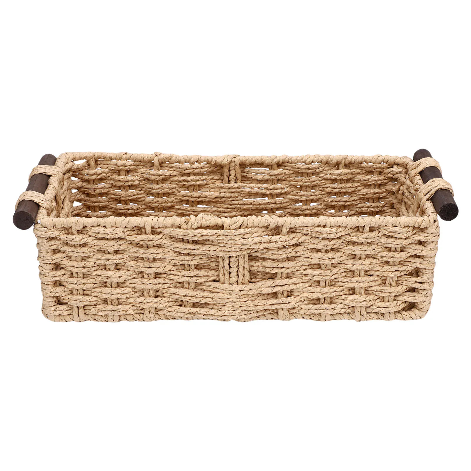 Toiletpapier Opbergmand Handgeweven Papieren Touw Decoratieve Opbergbak 35x15x10cm voor Badkamer Woonkamer Planken Aanrecht