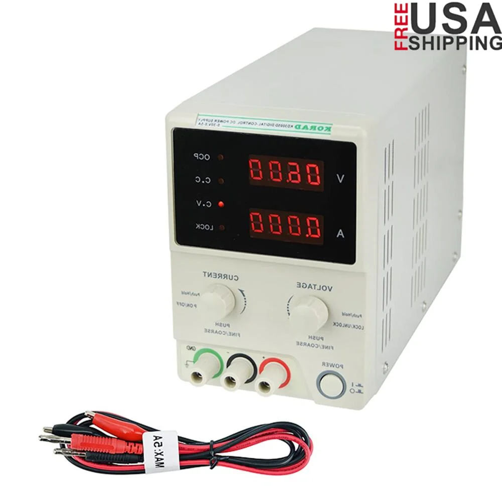 Precision Adjustable 30V 5A DC Power Supply Lab Grade Dual Display Overload Protection Auto Switching 300W