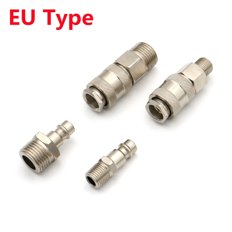 

EU Type Pneumatic Fitting European Standard 1/4 3/8 1/2 Male Threaded Quick Push Coupling Connector Coupler For Air Compressor