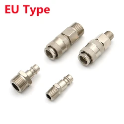 EU Type Pneumatic Fitting European Standard 1/4 3/8 1/2 Male Threaded Quick Release Connector Coupler For Air Compressor