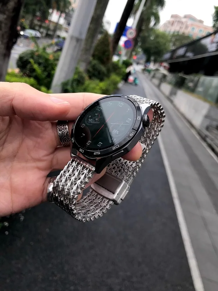 kakeband Magnetic Snap Fasteners are suitable for the following watch bands: Huawei GT5, GT4, breathable metal watchof GT  T173D