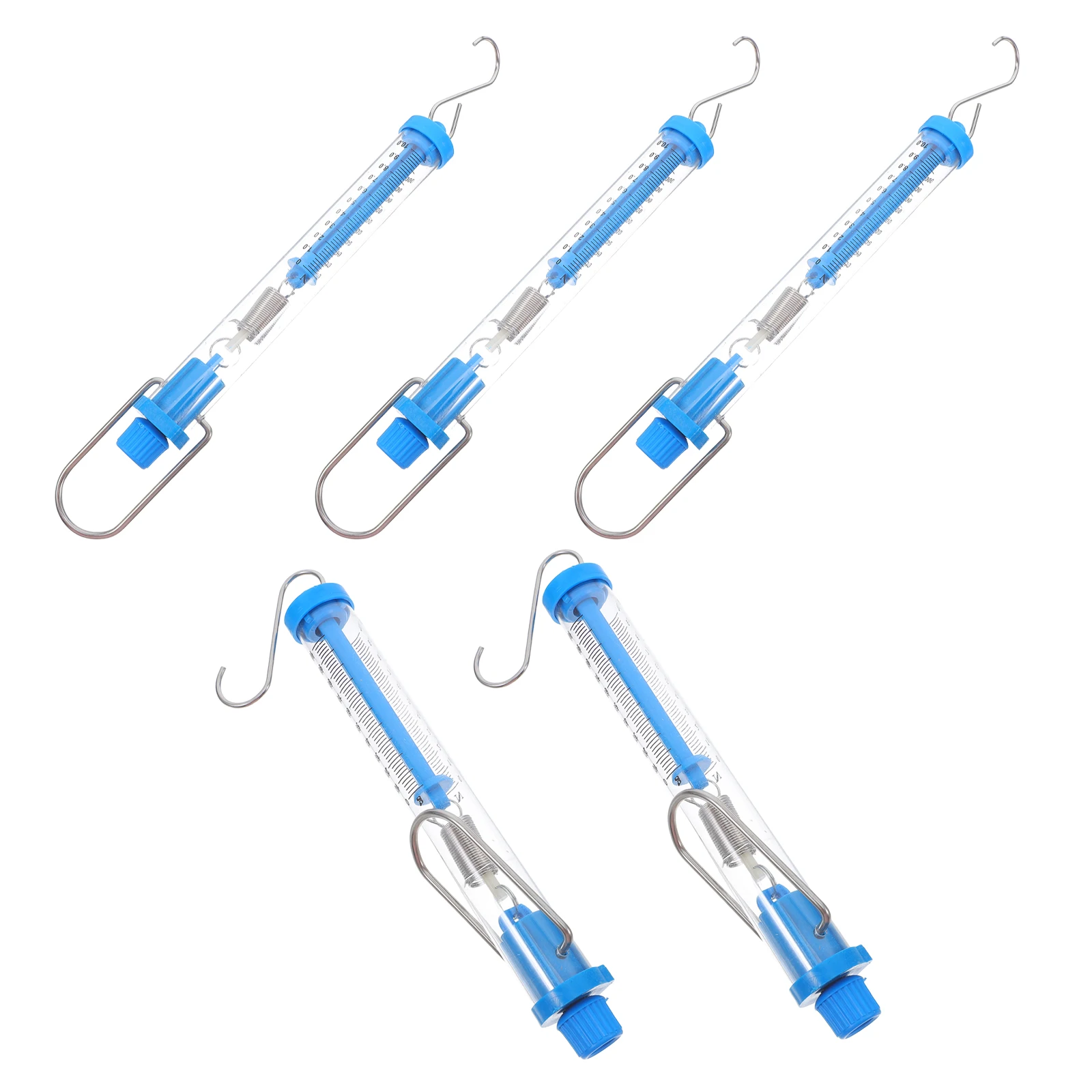 

5pcs Spring Scale Dynamometer Transparent Plastic Gauge for Children Experiment Tools Portable Handheld Physics Learning