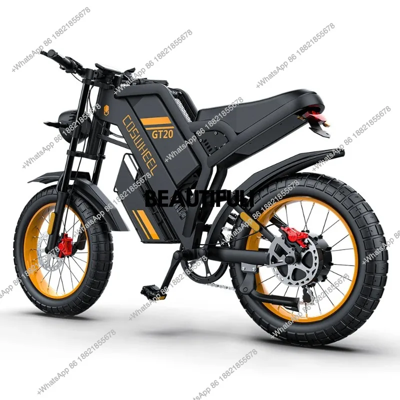 48V 1500W 20 Inches Beach Tire/Snow Tire Aluminium Alloy Frame Double Disc Brake Electric Motorcycle