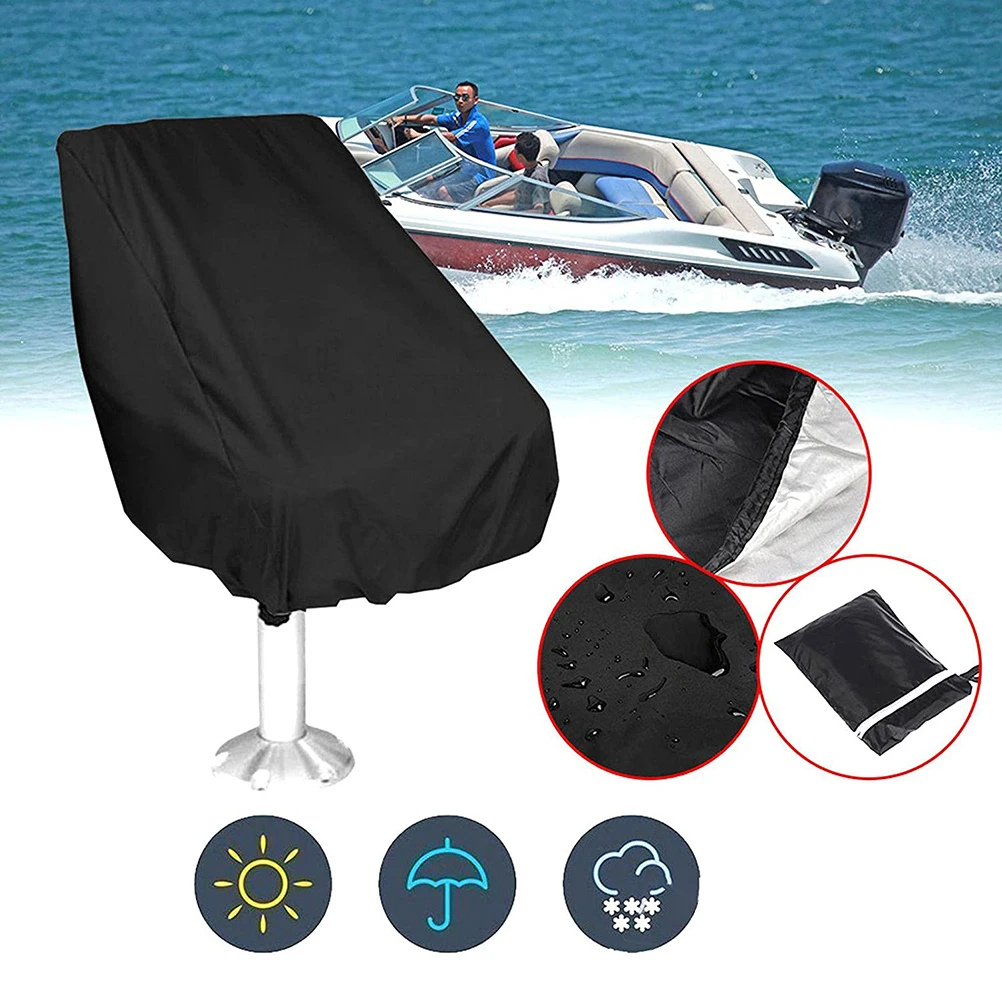 

Marine Boat Seat Captain's Protection Cover Covers Pontoon Captains Chair Black Oxford Cloth