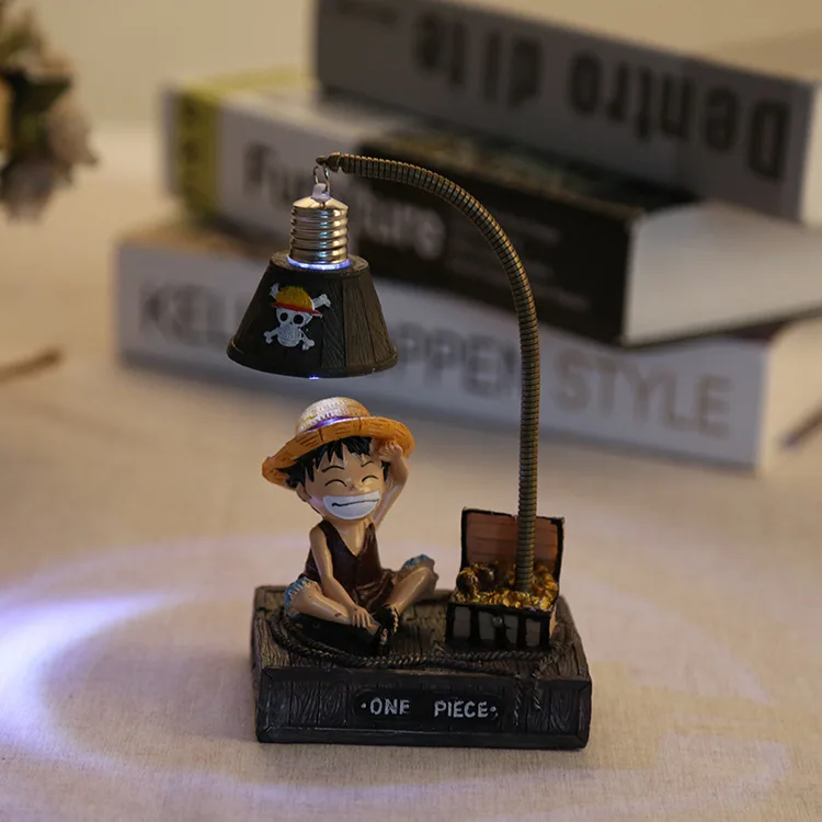 De dibujos animados Anime una pieza Luffy Figuras de juguete figura de helicóptero con lámpara de noche de luz de la decoración del hogar Figuras Juguetes