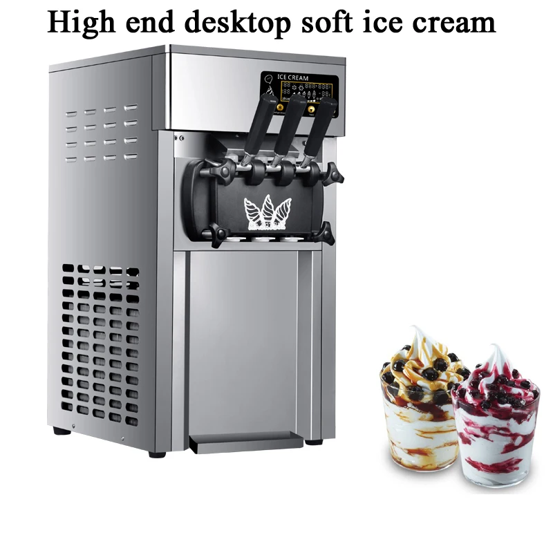 

Ice Cream Making Machine Stainless Steel 2000W Desktop Type Small Automatic Home Commercial Double Storage Cylinder