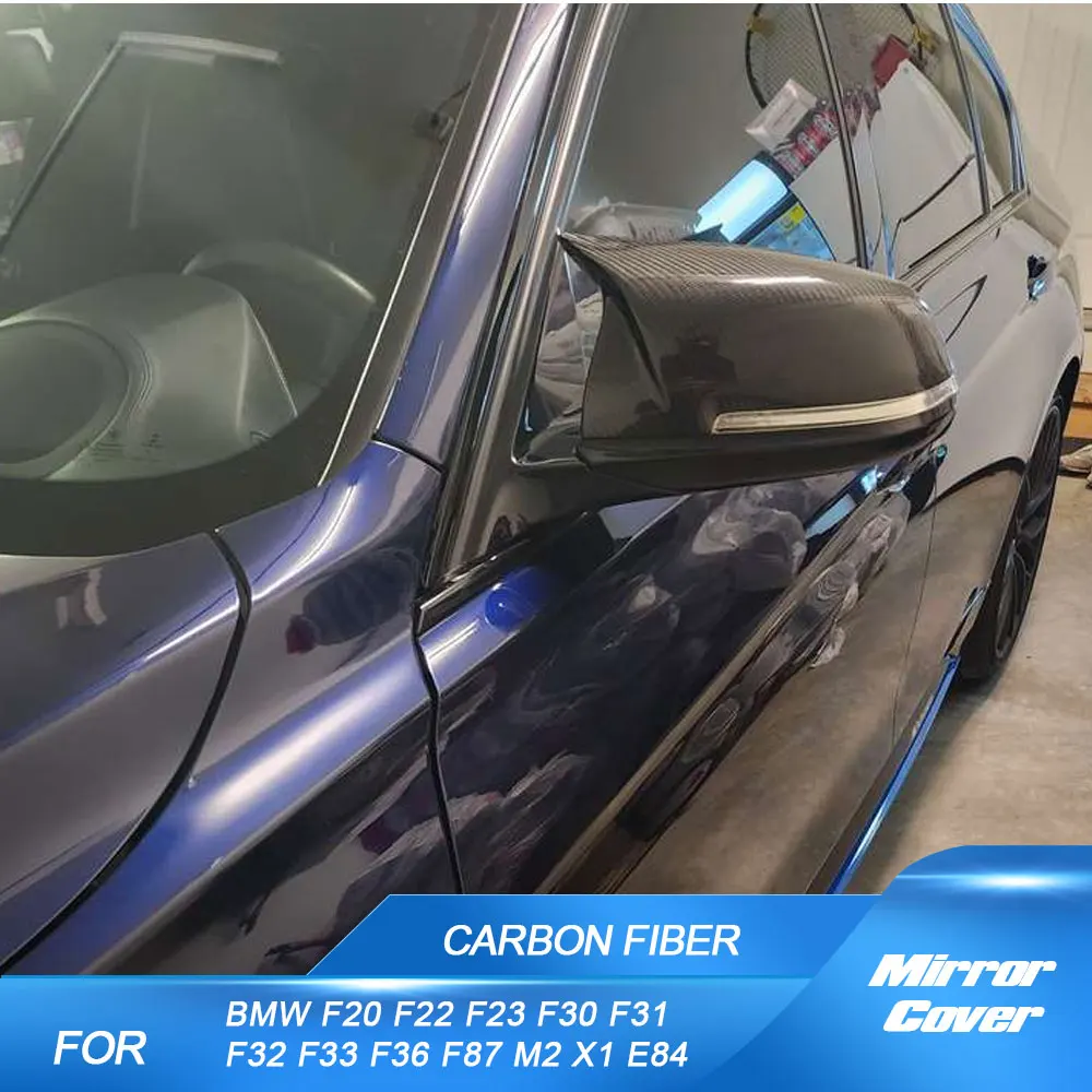 

Car Mirror Cover Caps for BMW F20 F22 F23 F30 F31 F32 F33 F36 F87 M2 X1 E84 Real Carbon Fiber Replacement Rearview Mirror Cover