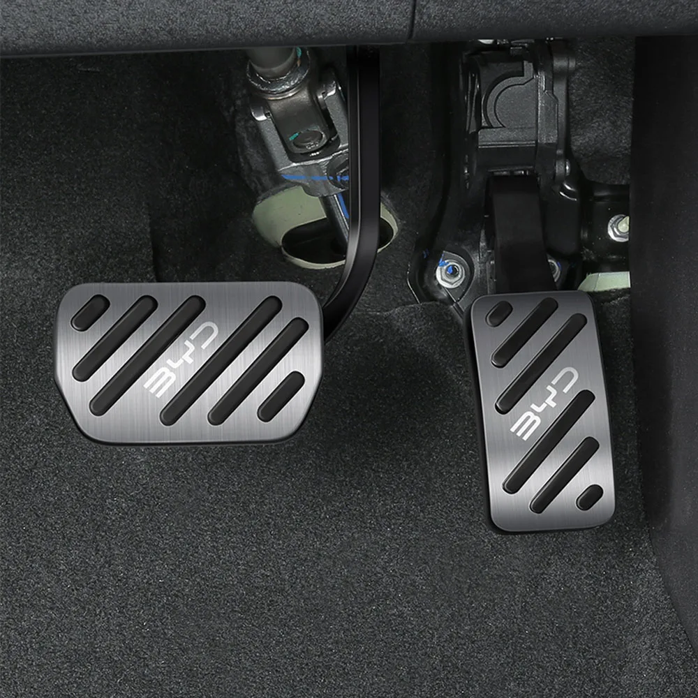 2 Pcs For BYD Seagull Dolphin Mini Surf Accelerator Brake Anti-skid Pedal Interior Modification Product  Aluminum Alloy Pedal