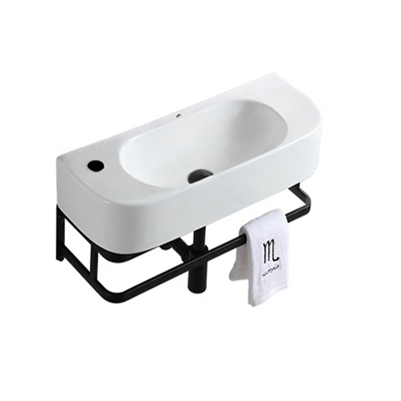 

Wall-mounted Ceramic Washbasin Balcony Washbasin Bathroom Hanging Basin Small Apartment Bracket Basin Wall-Hung Sinks
