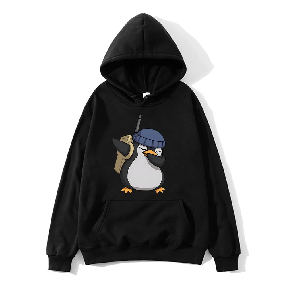 Hot Game Valorant Cool Penguin Cartoon Graphic Printed Hooded Men Women Hoodies Plus Size Sweatshirt Unisex Comfortable Pullover